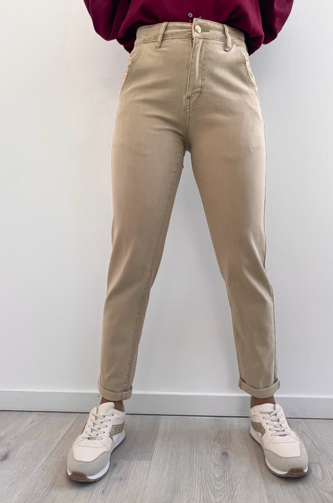 Jeans Mom Théa cappuccino