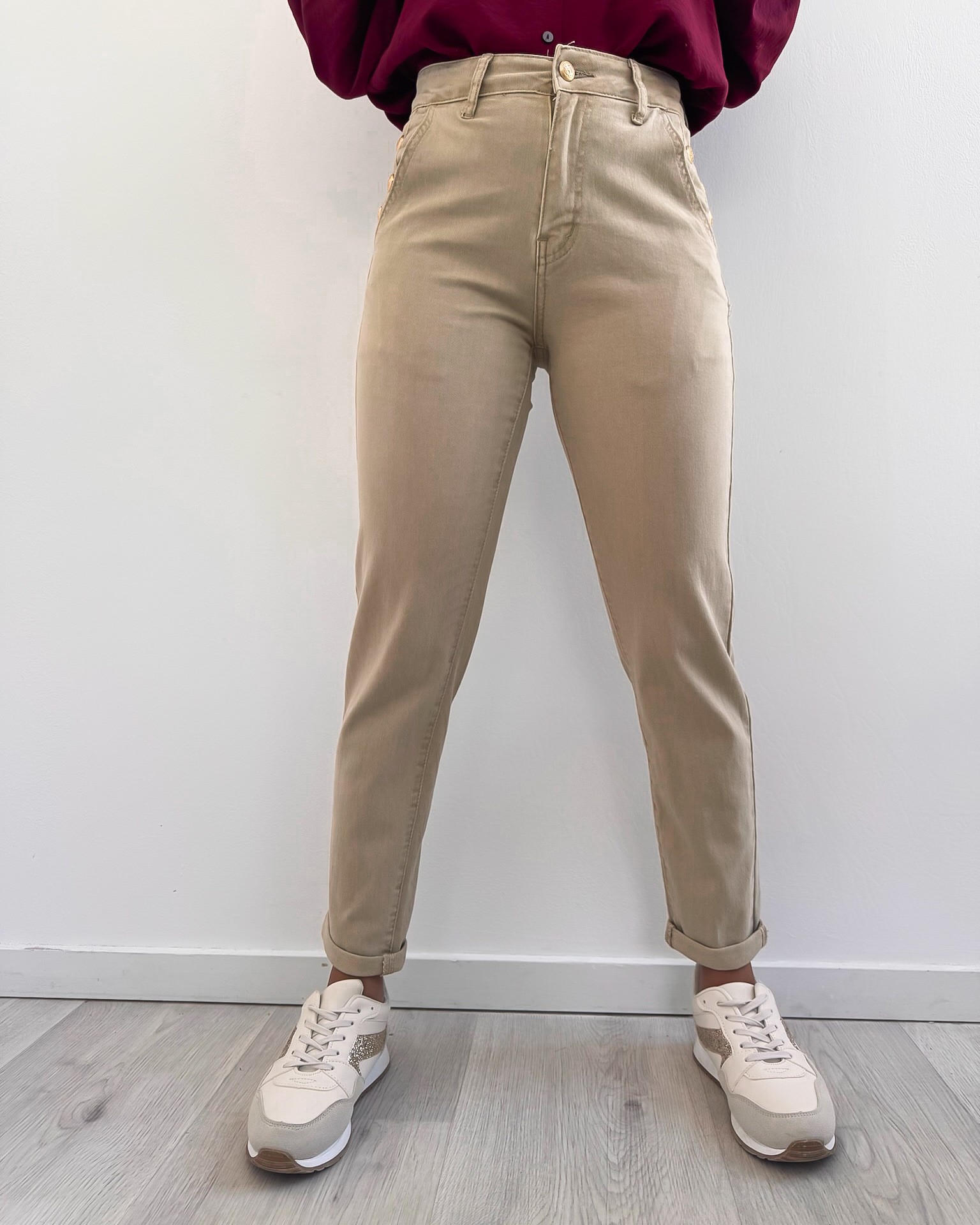 Jeans Mom Théa cappuccino