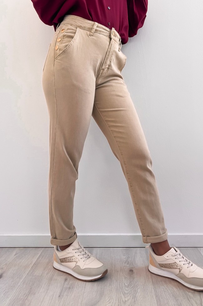 Jeans Mom Théa cappuccino