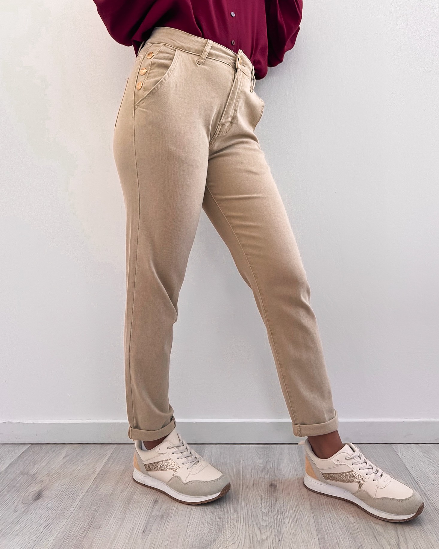 Jeans Mom Théa cappuccino