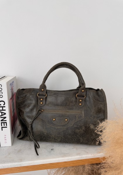 Sac inspi B en cuir griffé