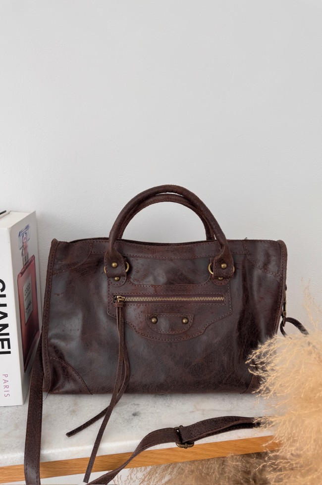 Sac inspi B en cuir griffé