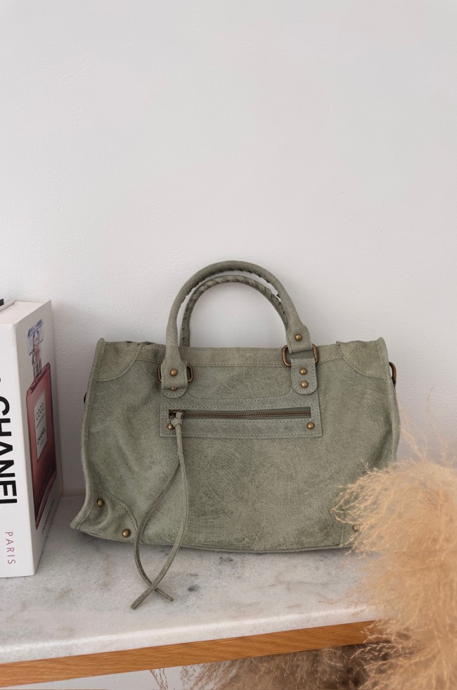 Sac inspi B en cuir griffé