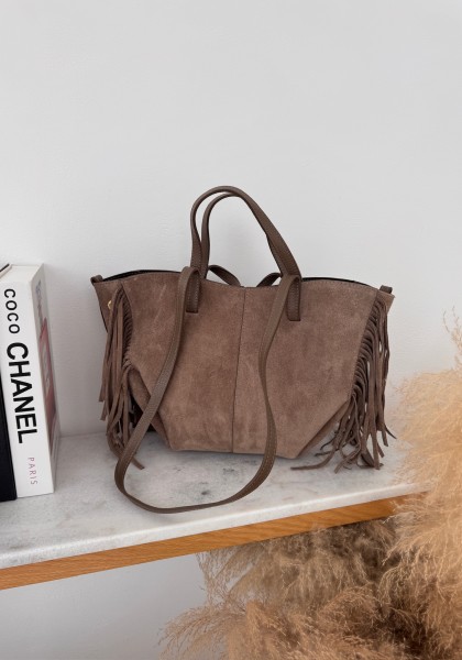 Sac Paula à franges en daim